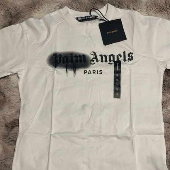 Palm Angels Paris Spray Logo Tee – White - Picture 1 of 3